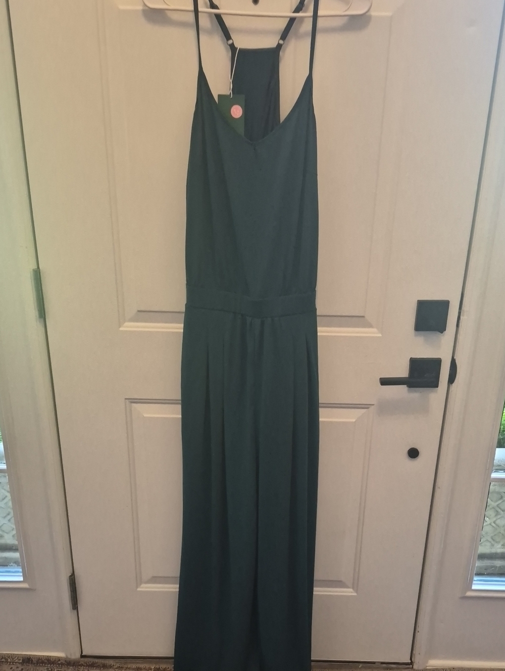 HALARA Teal Green Spaghetti-Strap Jumpsuit